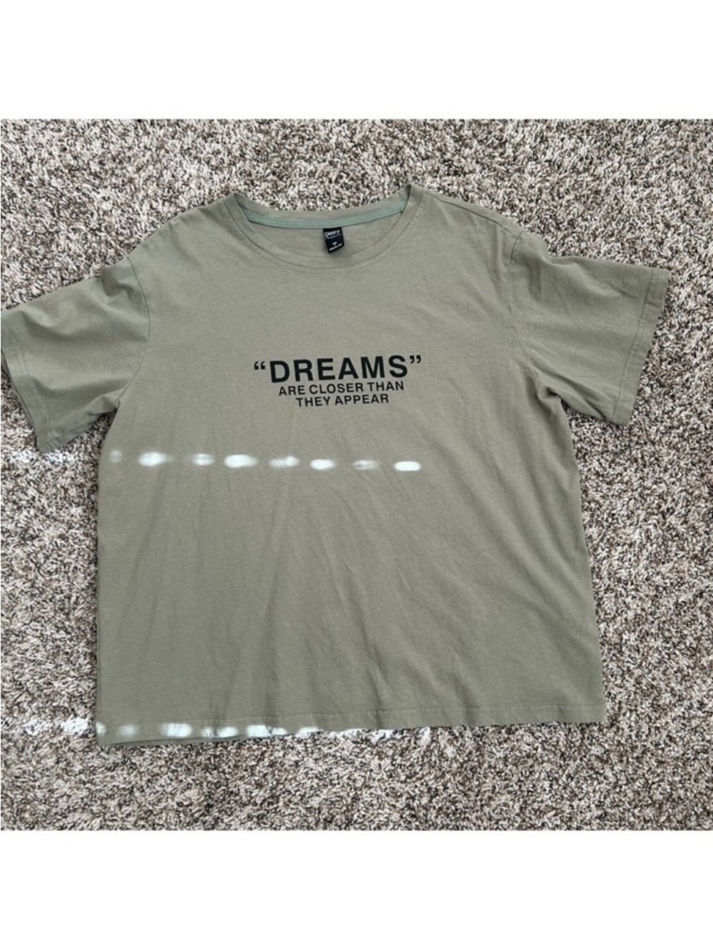 SHEIN Olive Green "DREAMS" Short Sleeve Tee
